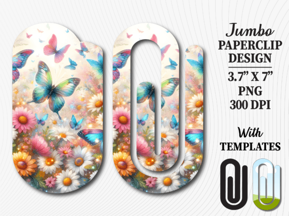 Butterfly Flower Garden Jumbo Paperclip