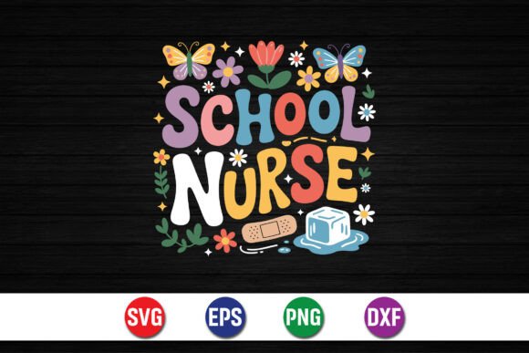 Cute School Nurse Typography Design: A Heartfelt Tribute to Healthcare Heroes
