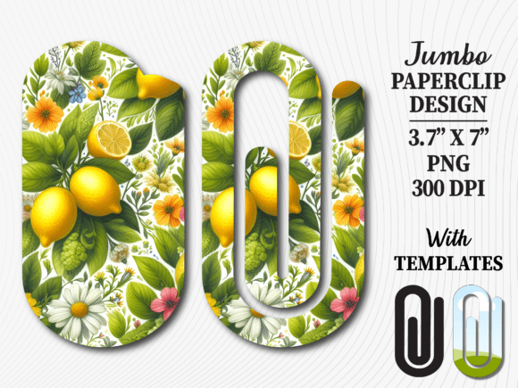 Fresh Lemon Floral Jumbo Paperclip PNG: A Strategic Asset for Creative Branding and Productivity