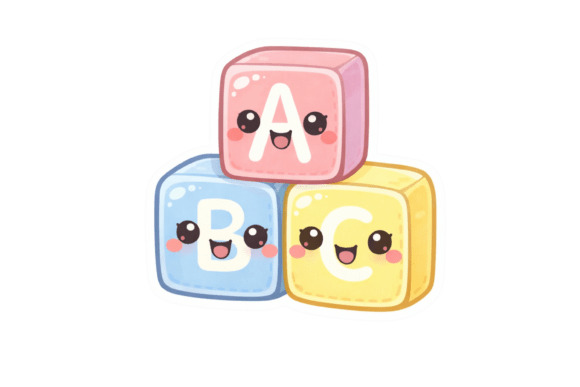 Kawaii ABC Blocks Sticker