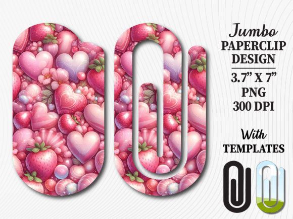 Kawaii Heart Strawberry Jumbo Paperclip