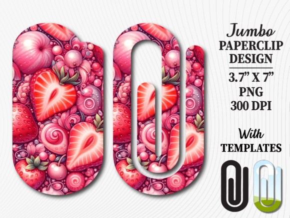 Mixed Berry Fruit Jumbo Paperclip Design