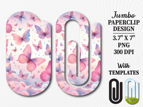 Pastel Butterfly Magic Jumbo Paperclip