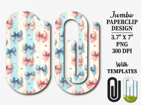 Pastel Coquette Ribbon Jumbo Paperclip Design