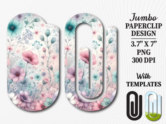 Pastel Floral Garden Jumbo Paperclip
