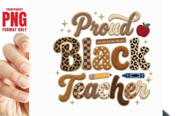 Proud Black Teacher Faux Yarn Crochet