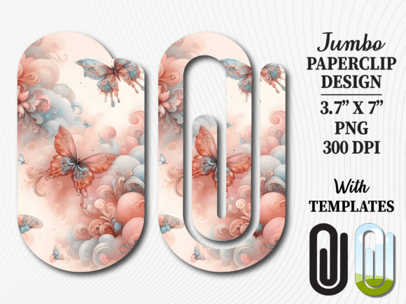 Soft Pink Butterfly Jumbo Paperclip PNG