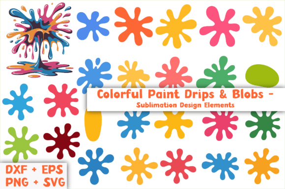 Vibrant Paint Drips for Creative Sublimation